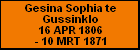 Gesina Sophia te Gussinklo