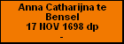Anna Catharijna te Bensel